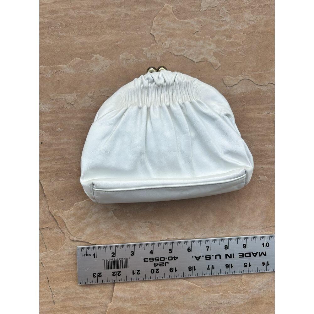 Vintage Etra Exotic Genuine Leather White Embossed Lizard/Snake Clutch Handbag - Picture 3 of 4
